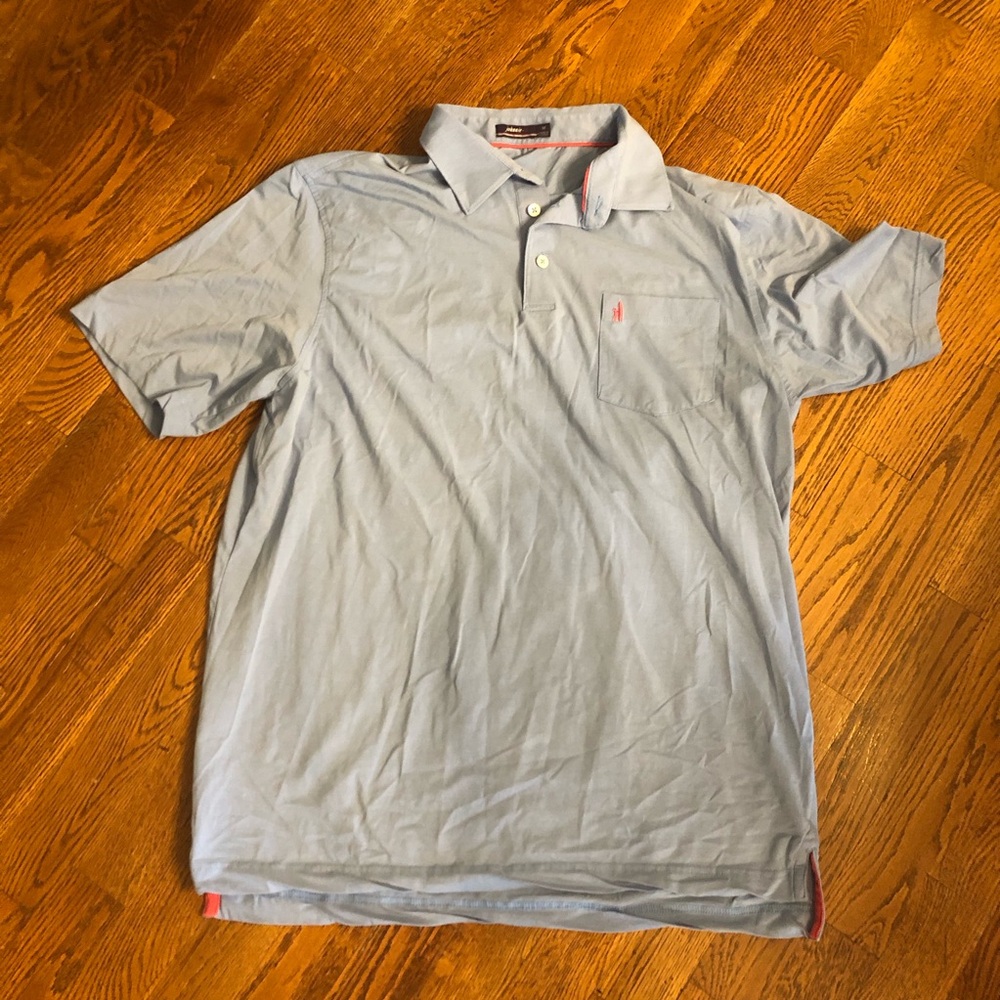Light Blue Men's Johnnie-O Polo Shirt with Chest Pocket